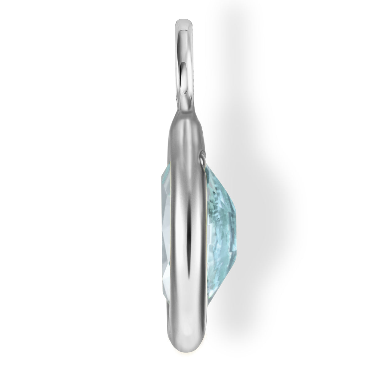 White topaz pava charm,925 sterling charm,white topaz charm,silver good charm,white topaz silver charm,white topaz charm